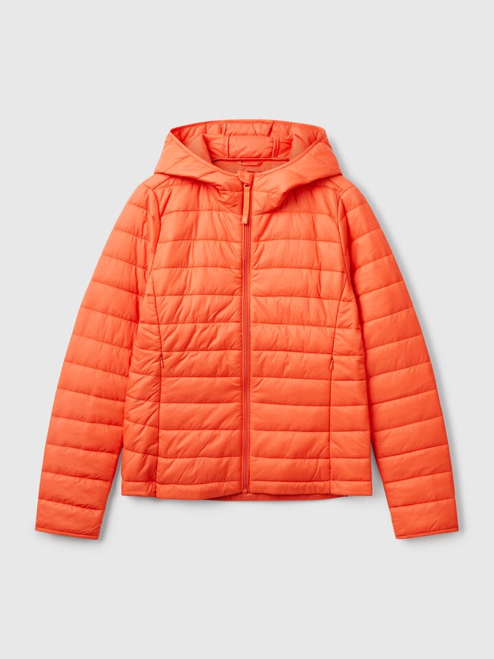 Benetton Sleeveless Slim Fit Jacket With Padding Orange Coral