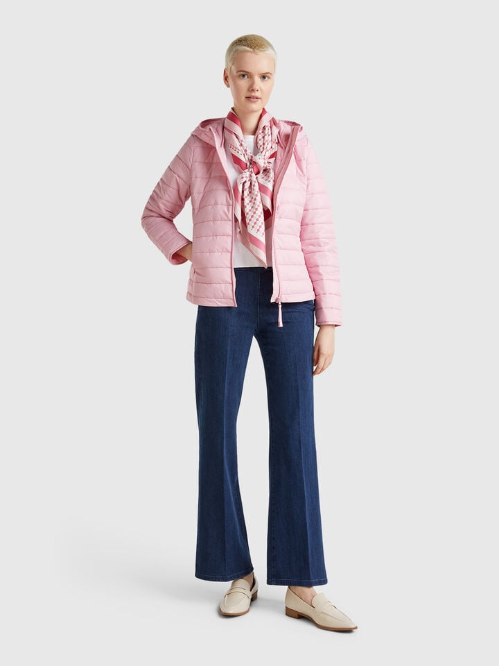 Benetton Sleeveless Slim Fit Jacket With Padding Pink