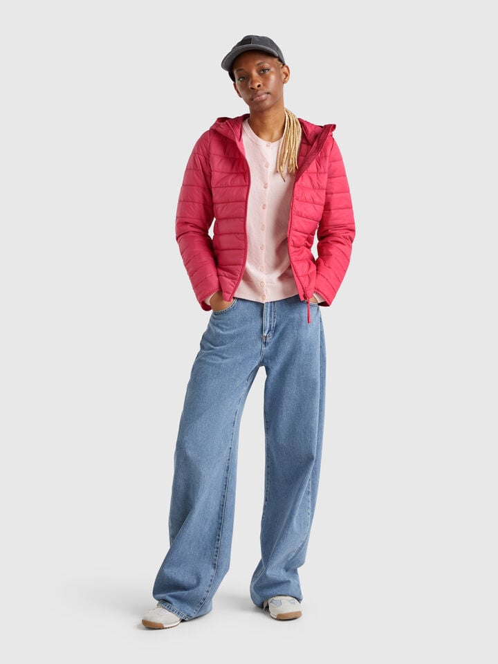 Benetton Sleeveless Slim Fit Jacket With Padding Strawberry