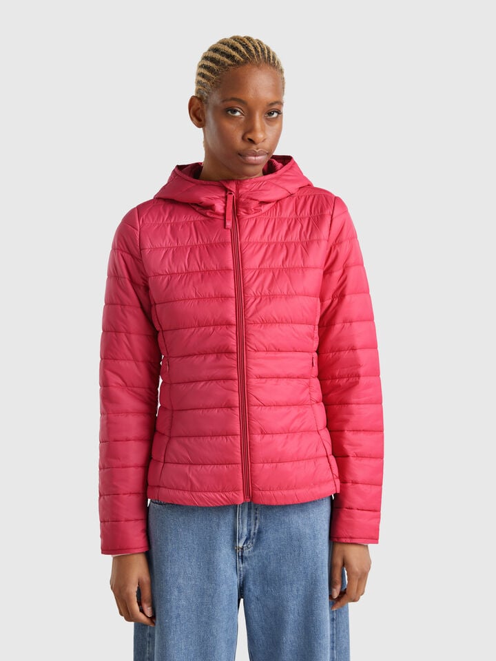 benetton Sleeveless slim fit jacket with padding Strawberry