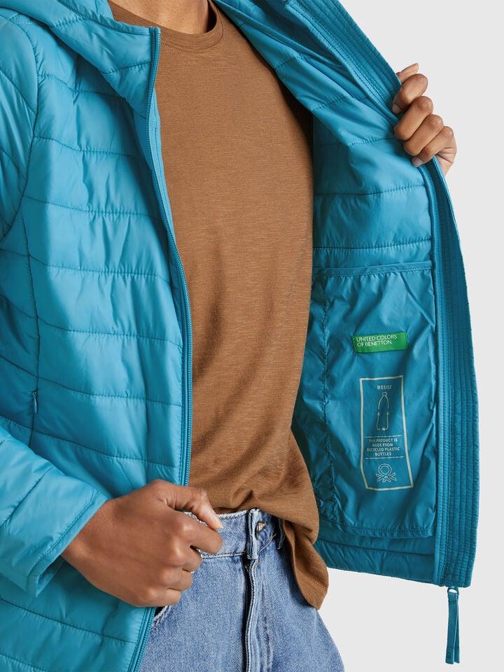 Benetton Sleeveless Slim Fit Jacket With Padding Turquoise