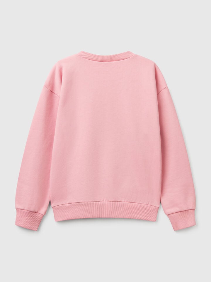 Benetton Snoopy ©Peanuts Sweatshirt In Cotton Pink