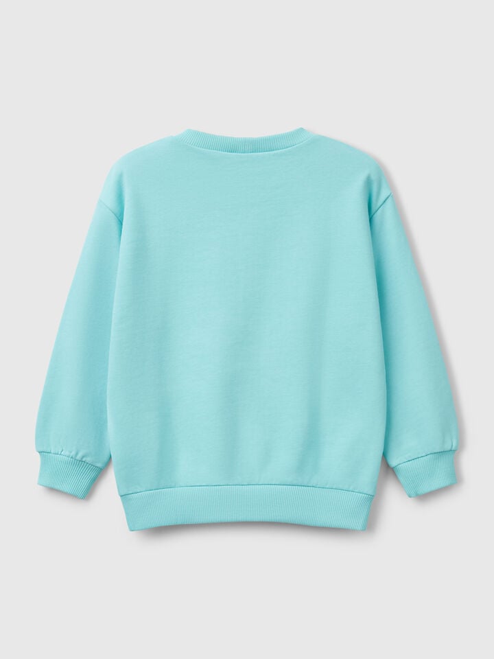 Benetton Snoopy ©Peanuts Sweatshirt In Cotton Turquoise