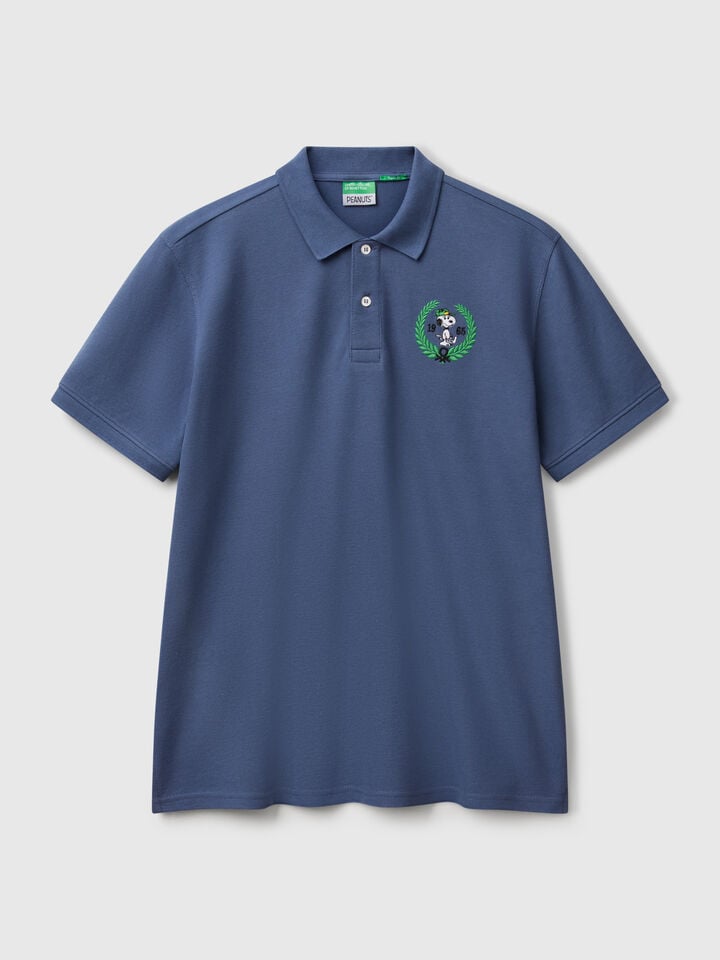 Benetton Snoopy Regular Fit Polo ©Peanuts Air Force Blue