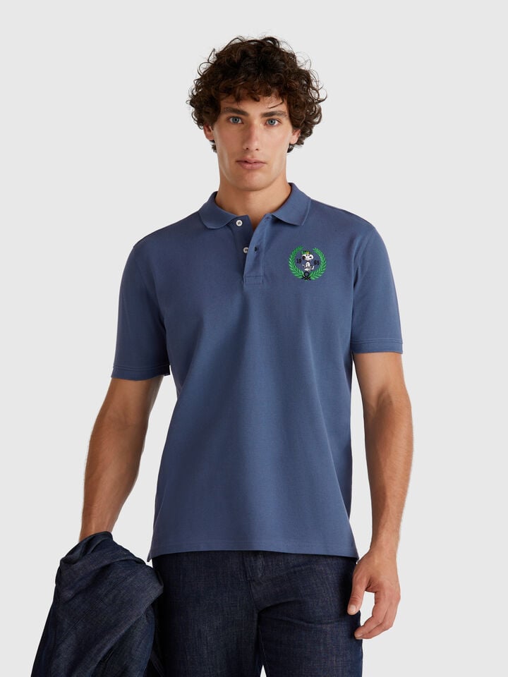 benetton Snoopy regular fit polo ©Peanuts Air Force Blue