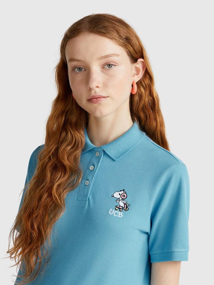 Benetton Snoopy Regular Fit Polo ©Peanuts Light Blue