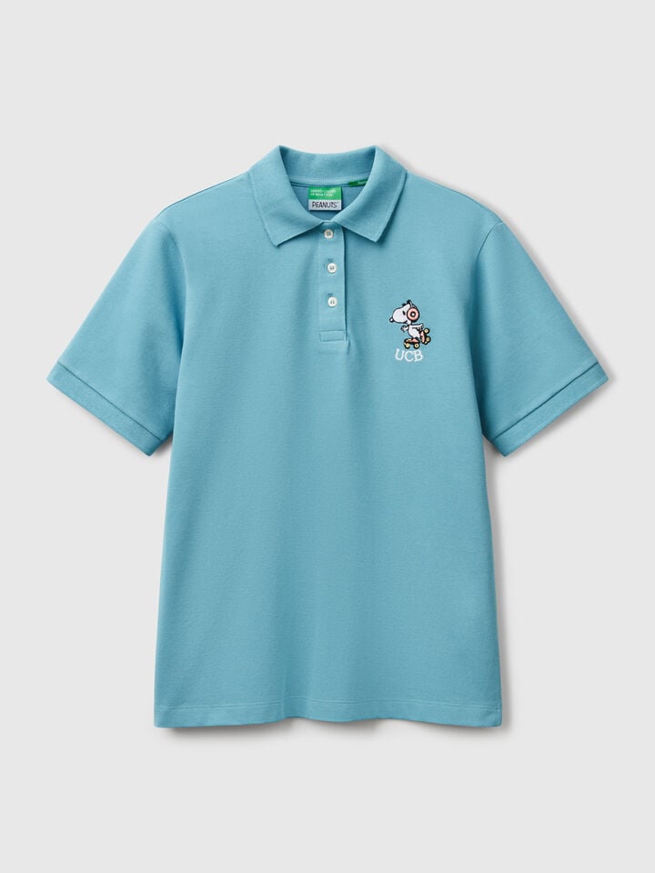 Benetton Snoopy Regular Fit Polo ©Peanuts Light Blue