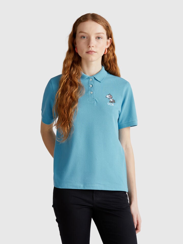 benetton Snoopy regular fit polo ©Peanuts Light Blue