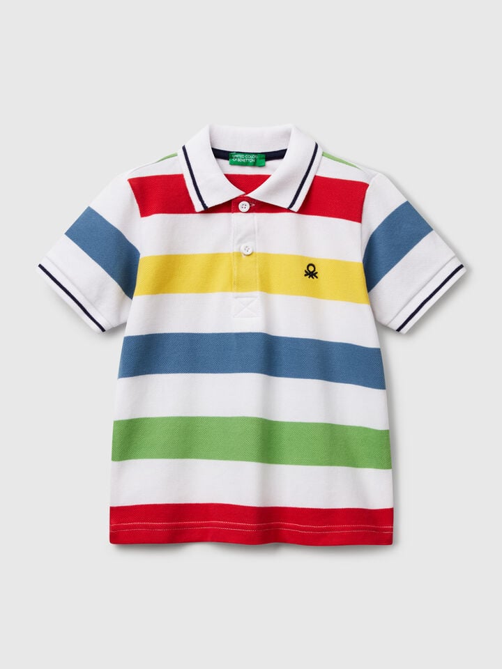 benetton Striped short sleeve polo shirt Multi-color