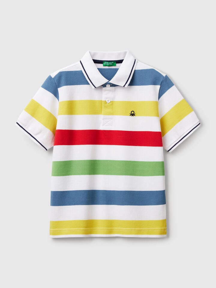 benetton Striped short sleeve polo shirt Multi-color