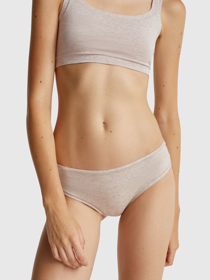 benetton Super stretch cotton underwear Creamy White