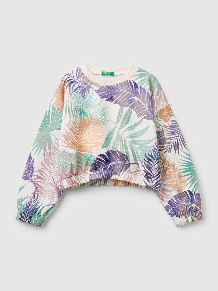 benetton Sweatshirt with tropical print Multi-color