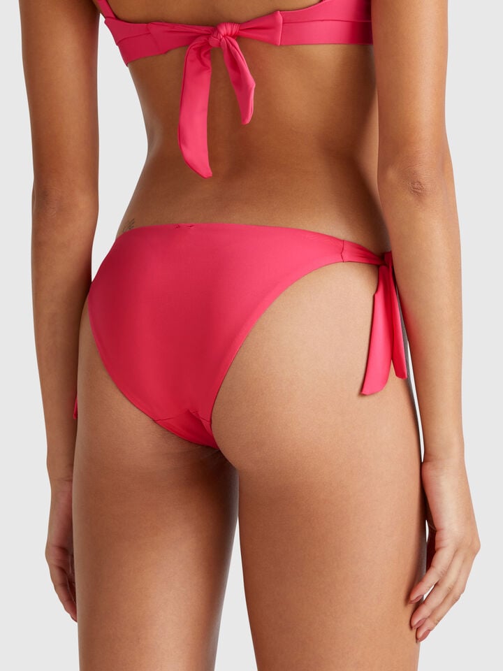 Benetton Swim Bottoms In ECONYL® With Bows Fuchsia