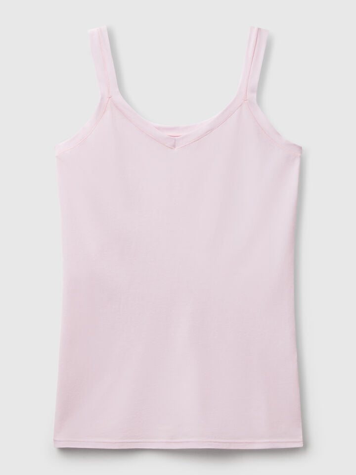 Benetton Tank Top Undershirt In Super Stretch Cotton Lilac