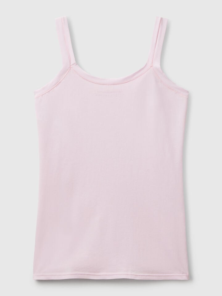 Benetton Tank Top Undershirt In Super Stretch Cotton Lilac