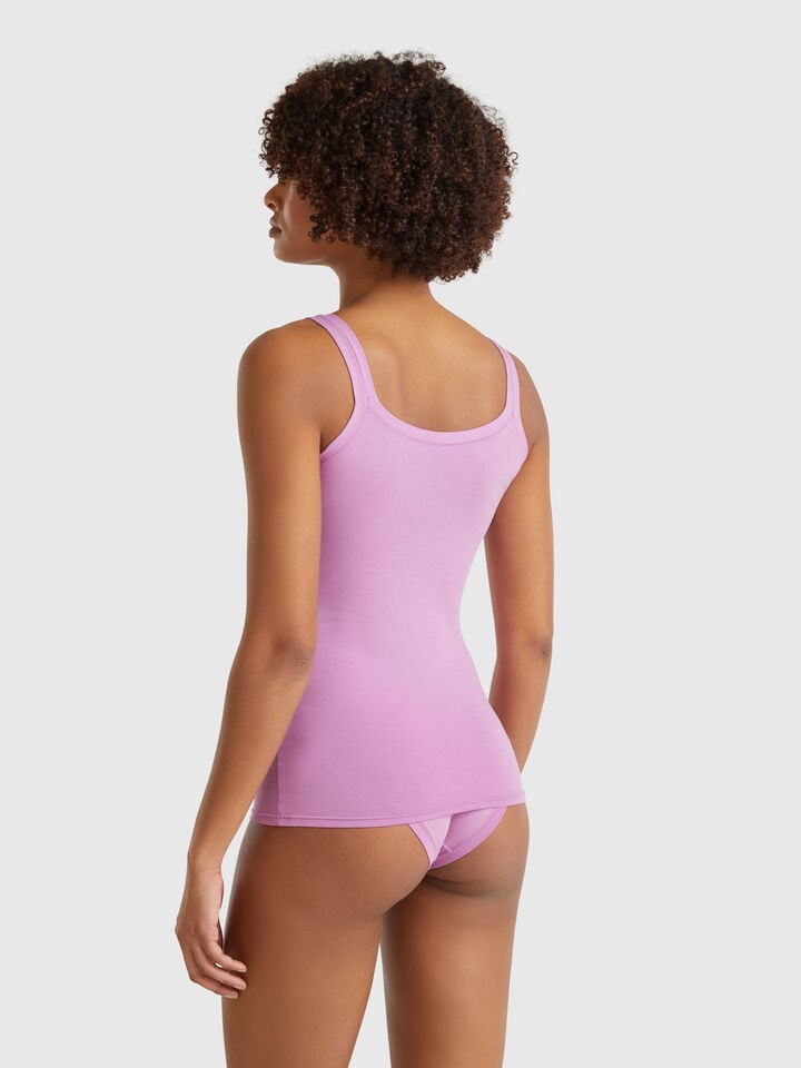 Benetton Tank Top Undershirt In Super Stretch Cotton Mauve