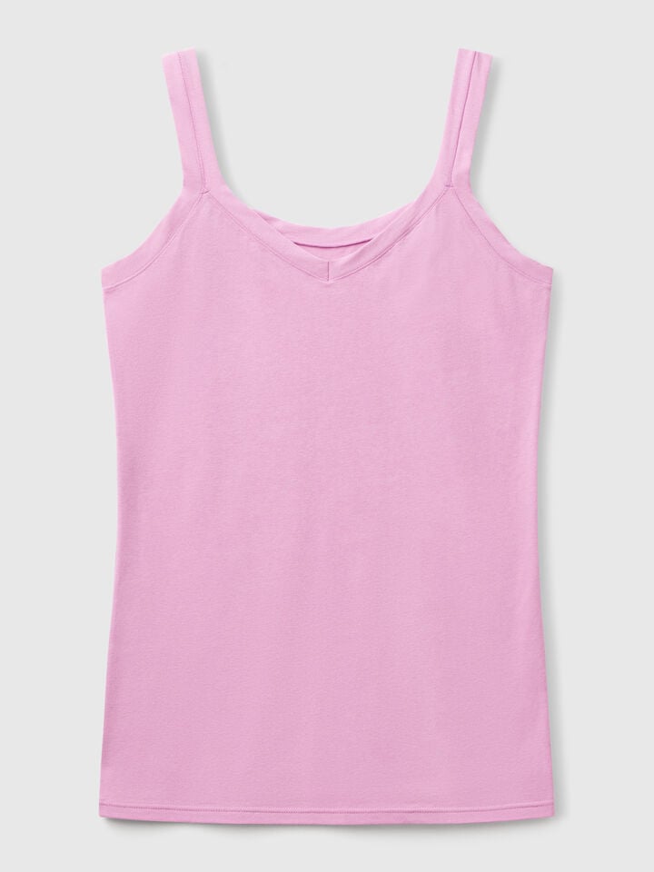 Benetton Tank Top Undershirt In Super Stretch Cotton Mauve