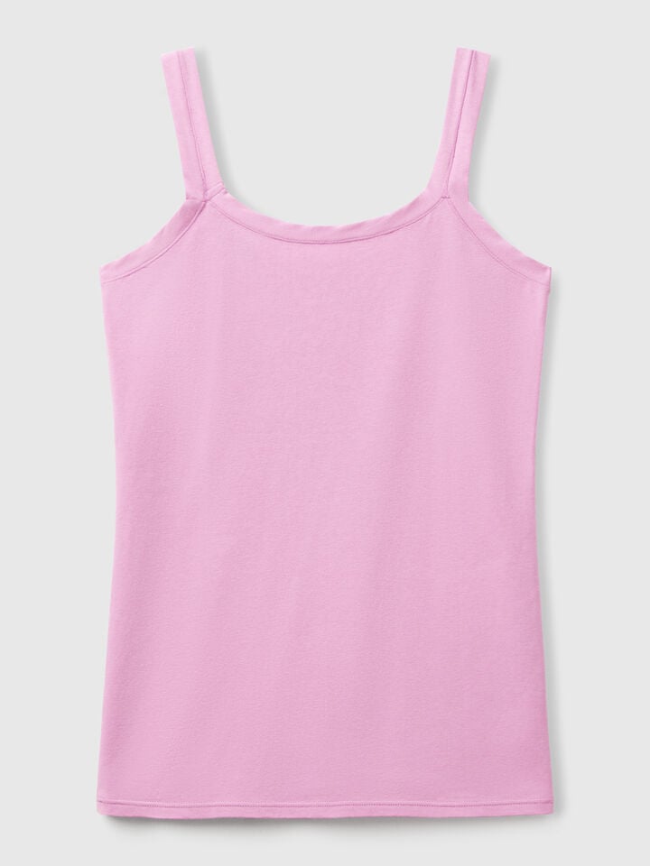 Benetton Tank Top Undershirt In Super Stretch Cotton Mauve