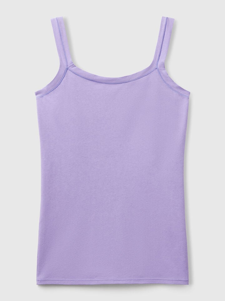 Benetton Tank Top Undershirt In Super Stretch Cotton Periwinkle