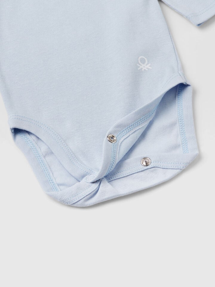 Benetton Three Solid Color Bodysuits In Cotton Multi-color