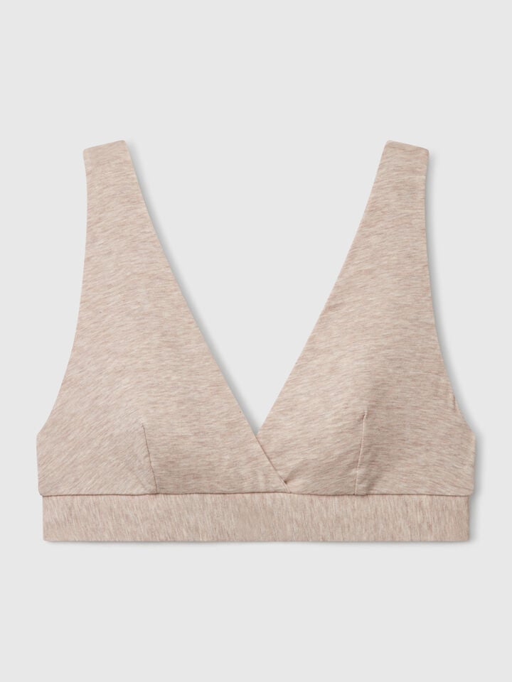 Benetton Triangle Bra In Super Stretch Cotton Beige