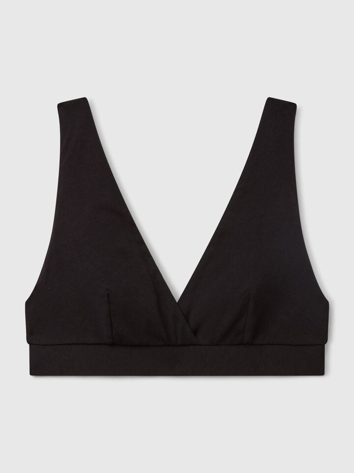 Benetton Triangle Bra In Super Stretch Cotton Black