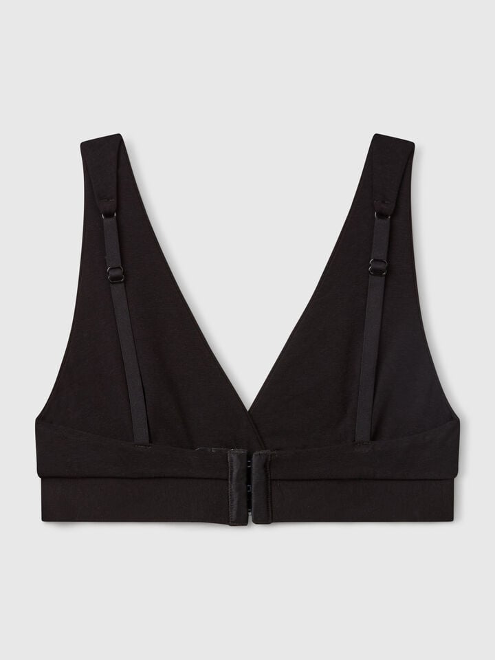 Benetton Triangle Bra In Super Stretch Cotton Black