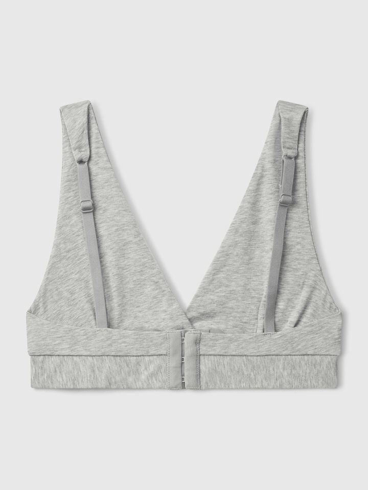 Benetton Triangle Bra In Super Stretch Cotton Light Gray