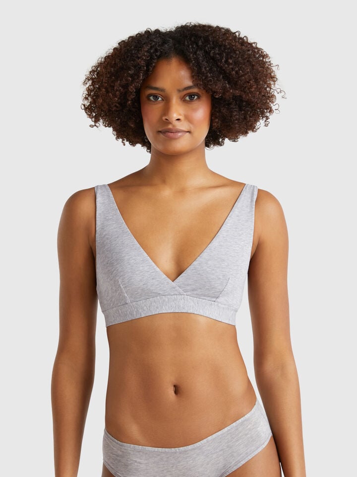 benetton Triangle bra in super stretch cotton Light Gray