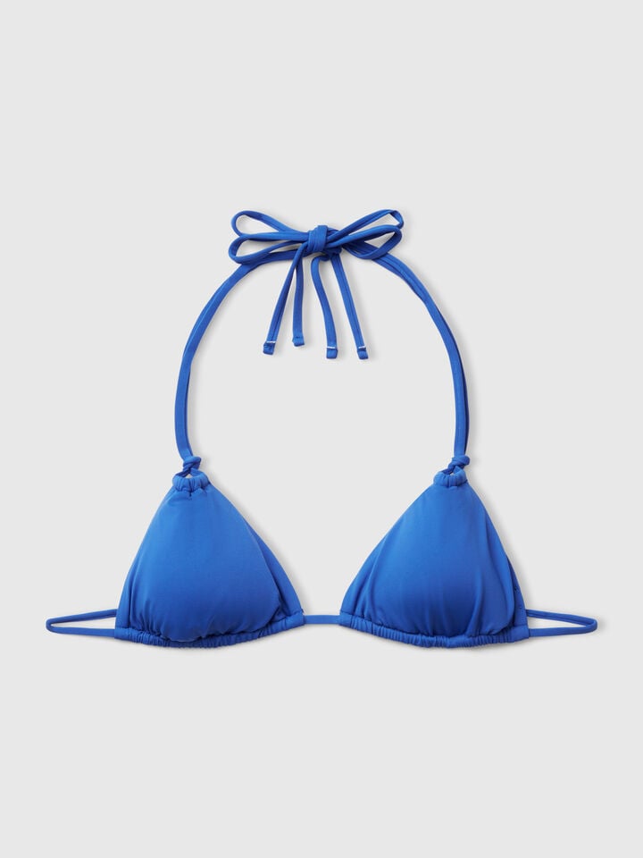 Benetton Triangle Sliding Swim Top In ECONYL® Bright Blue