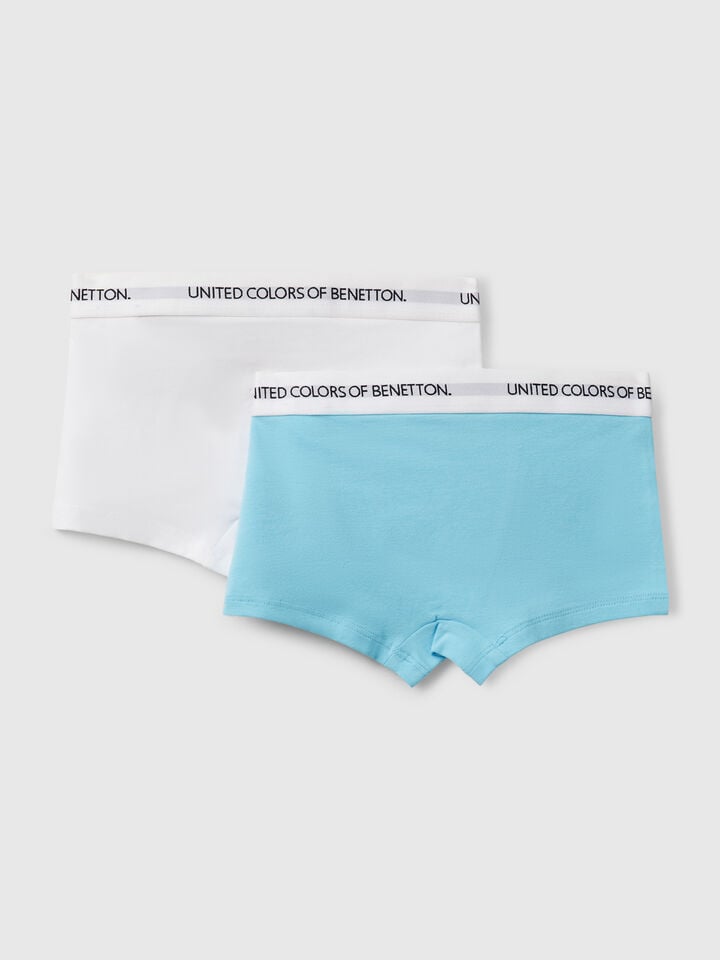 Benetton Two Boxers With Logoed Elastic Multi-color