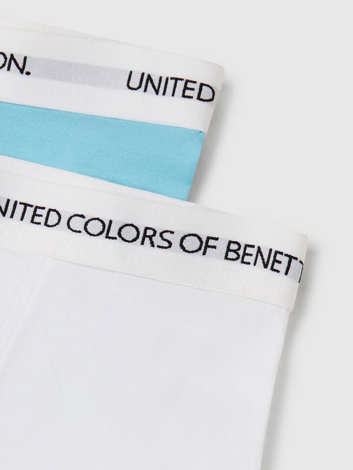 Benetton Two Boxers With Logoed Elastic Multi-color