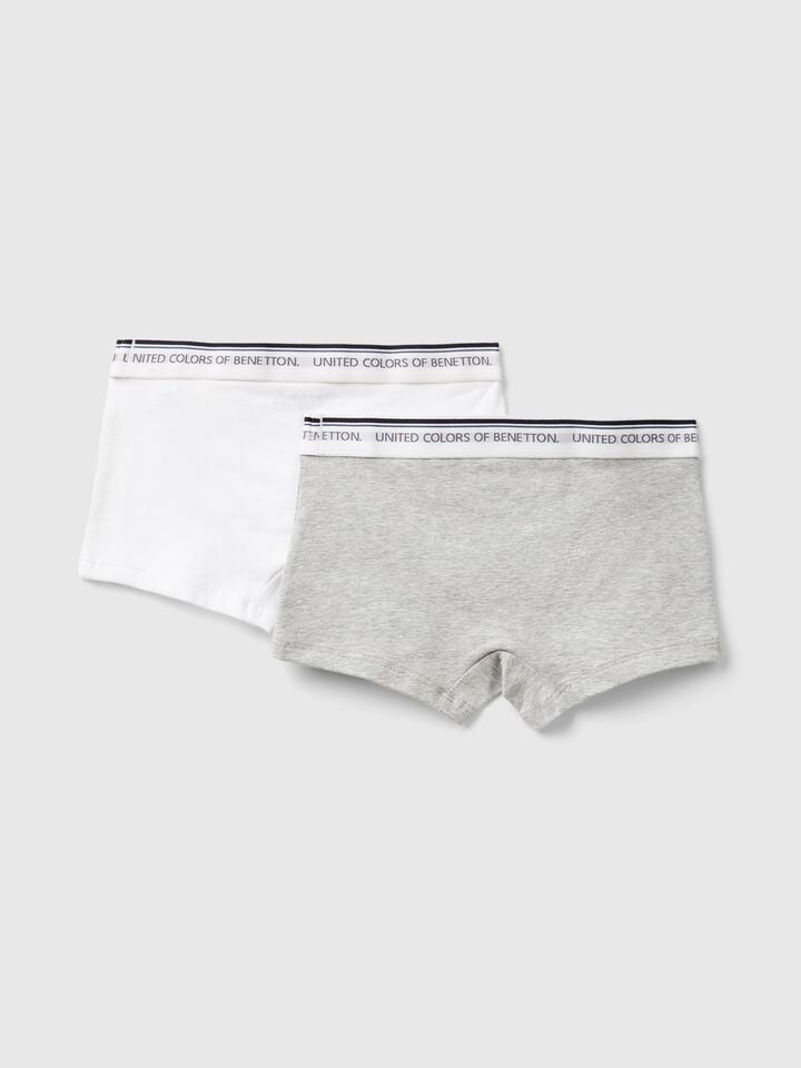 Benetton Two Boxers With Logoed Elastic Multi-color