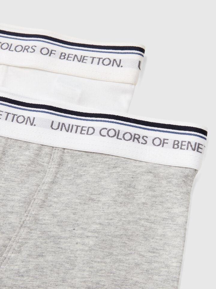 Benetton Two Boxers With Logoed Elastic Multi-color