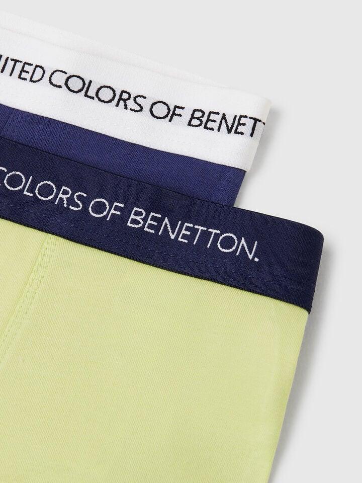 Benetton Two Boxers With Logoed Elastic Multi-color