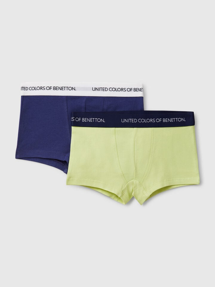 benetton Two boxers with logoed elastic Multi-color