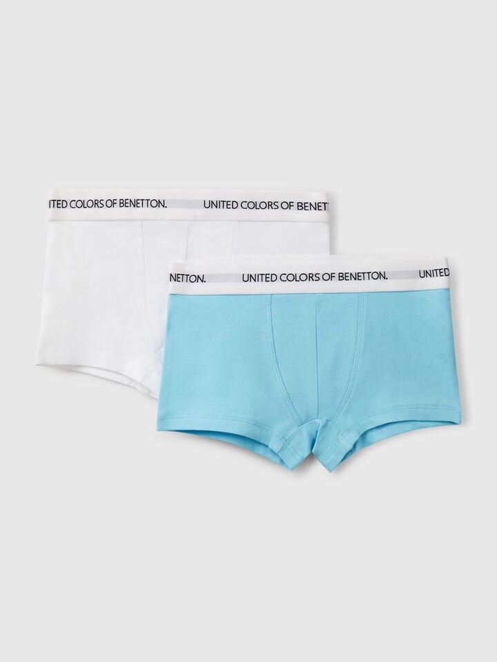 Benetton Two Boxers With Logoed Elastic Multi-color