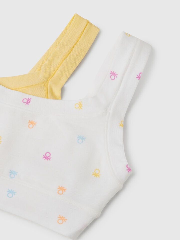 Benetton Two Bras In Super Stretch Cotton Multi-color