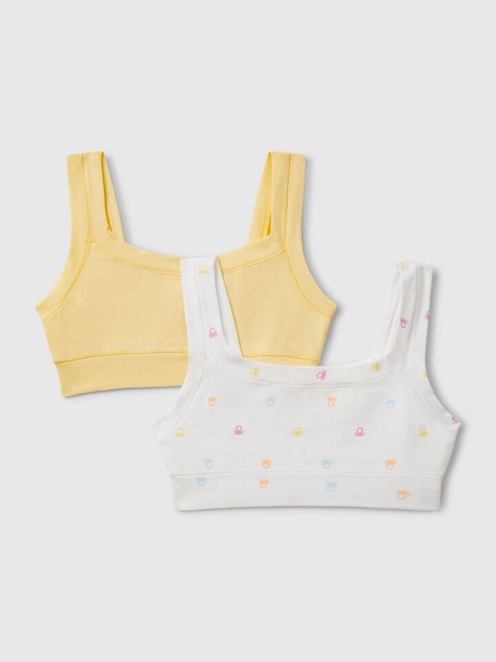 benetton Two bras in super stretch cotton Multi-color