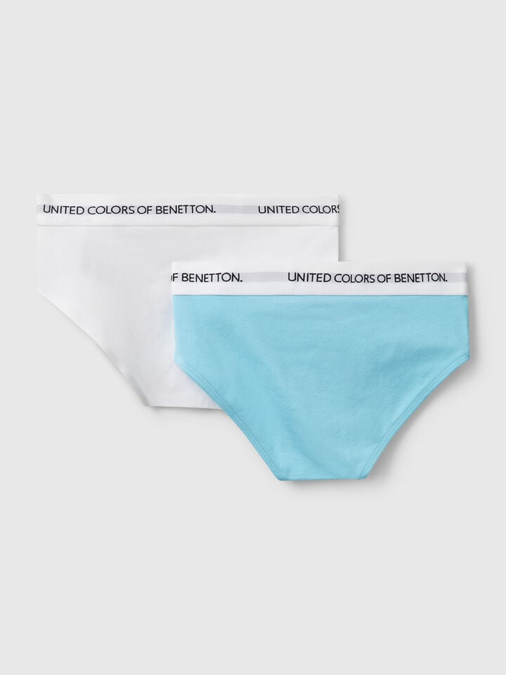 Benetton Two Briefs With Logoed Elastic Multi-color