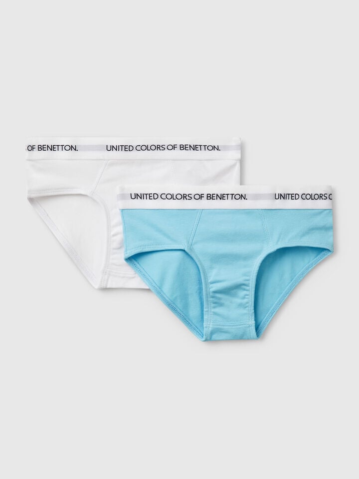 Benetton Two Briefs With Logoed Elastic Multi-color