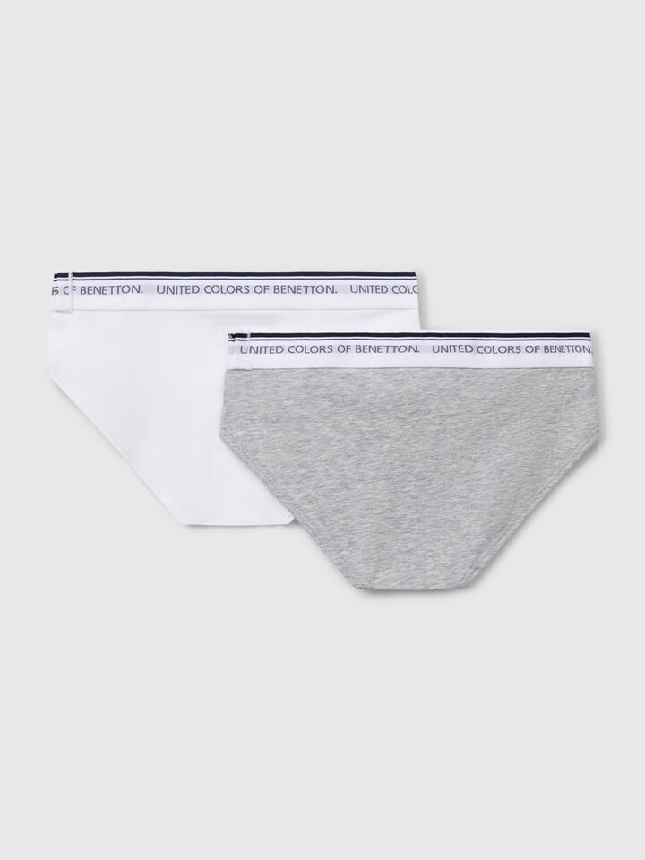 Benetton Two Briefs With Logoed Elastic Multi-color