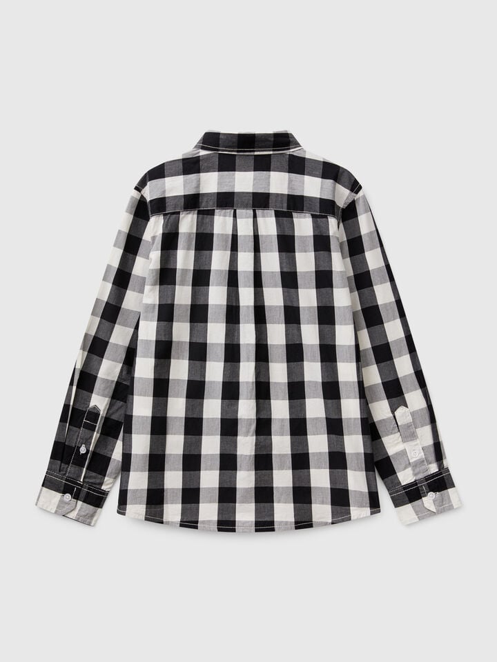 Benetton Two-tone Check Button-down Shirt Multi-color