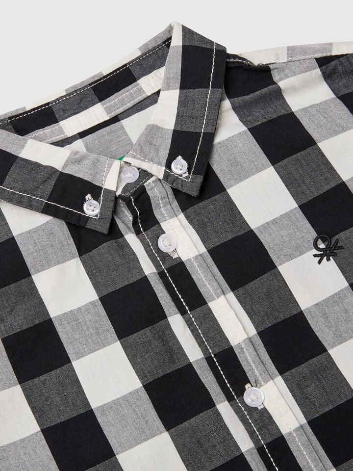 Benetton Two-tone Check Button-down Shirt Multi-color