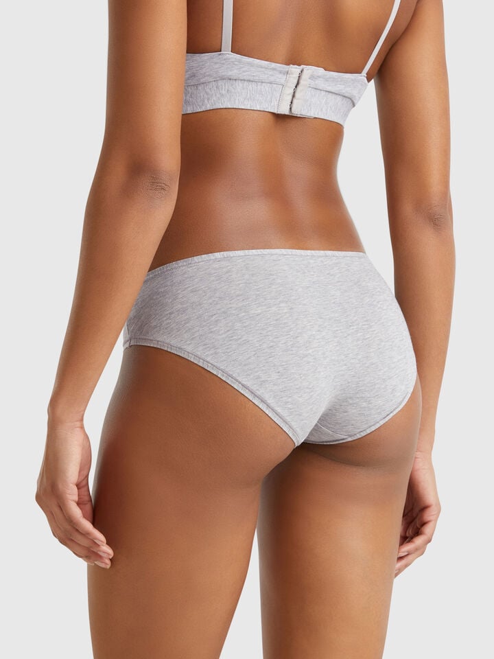 Benetton Underwear In Super Stretch Cotton. Light Gray