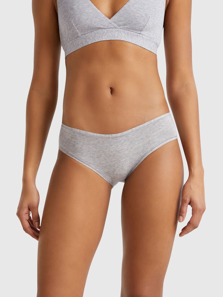 Benetton Underwear In Super Stretch Cotton. Light Gray