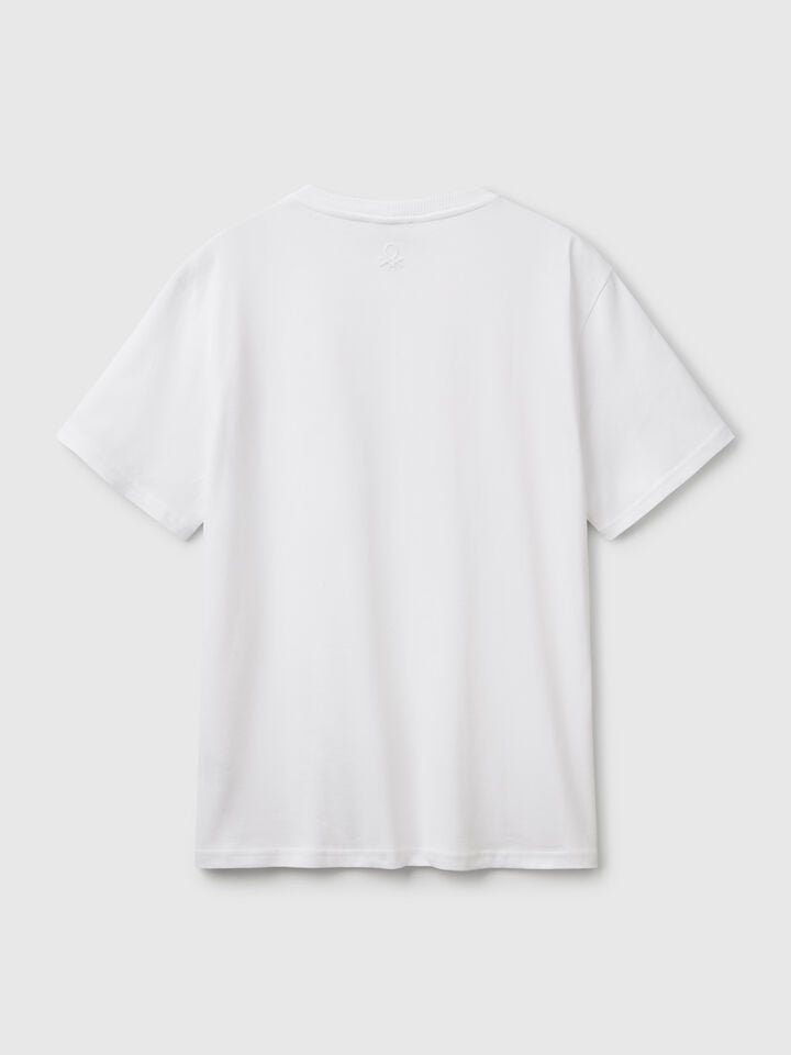 Benetton White Organic Cotton T-shirt With Pocket White