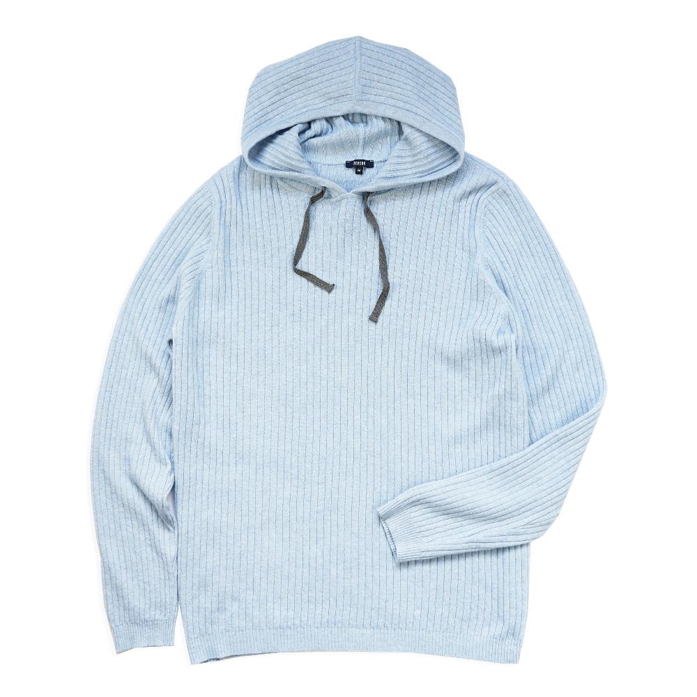 benson Austin Ribbed Knit Pale Blue Hoodie