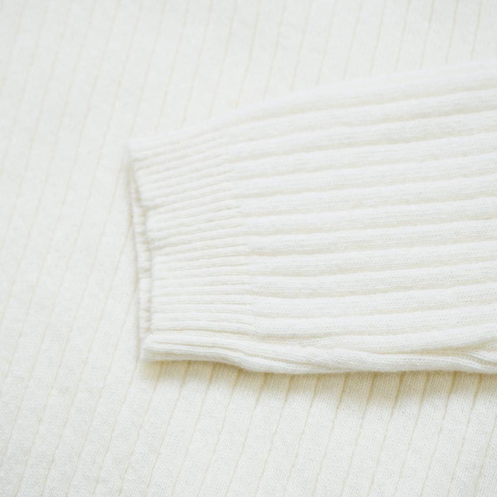Benson Austin Ribbed Knit White Hoodie