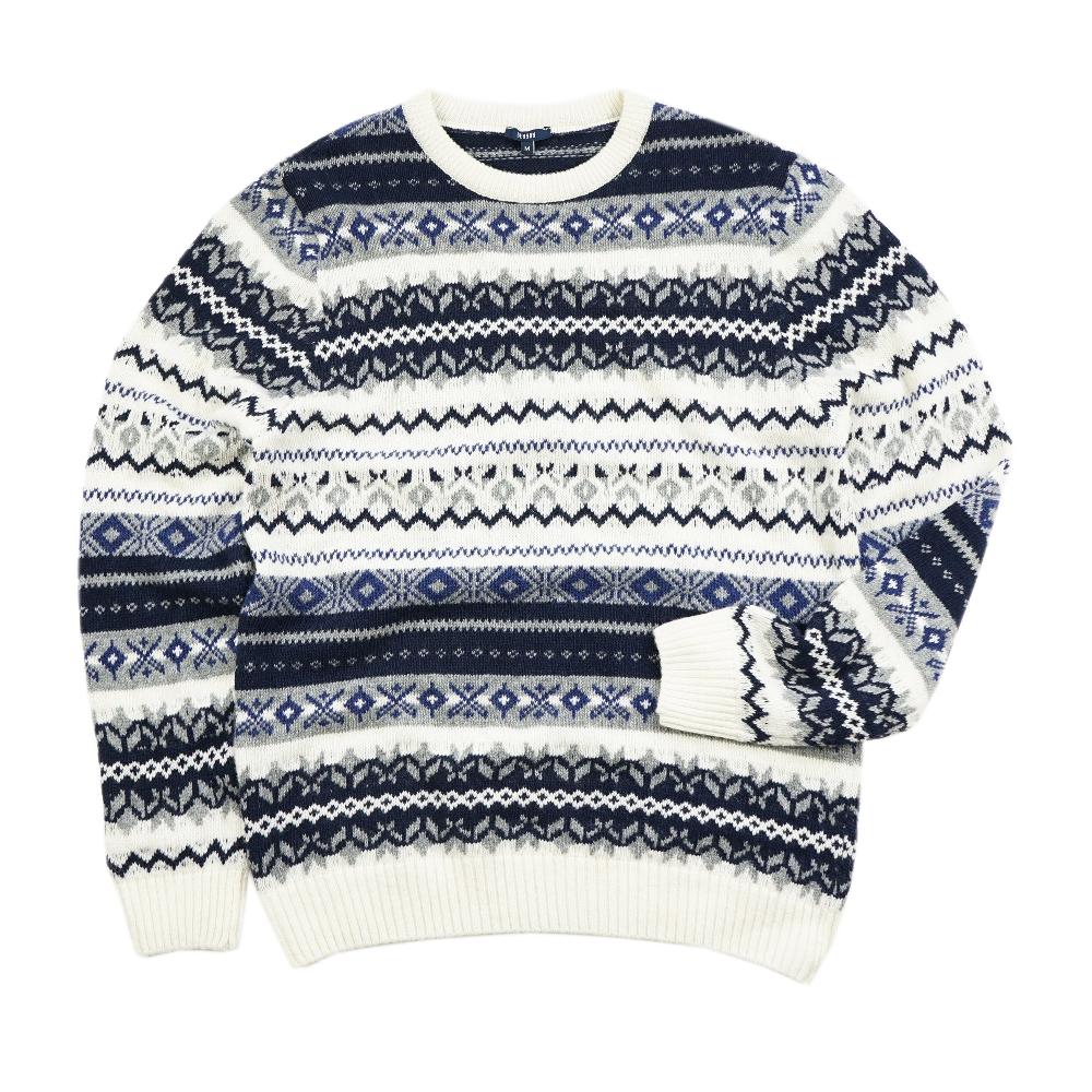 benson Chester Navy Fairisle Sweater